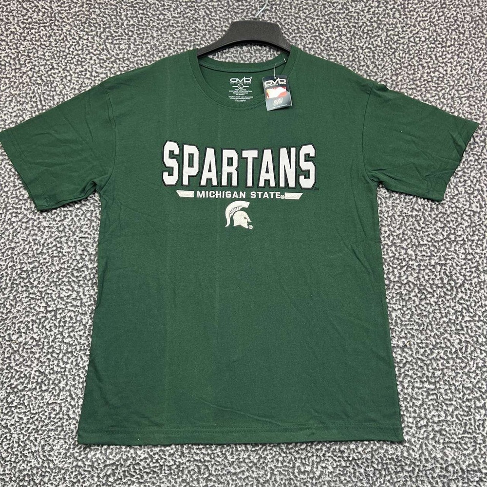 Michigan State Spartans Shirt Men Large Green OVB Short Sleeve Cotton New L
